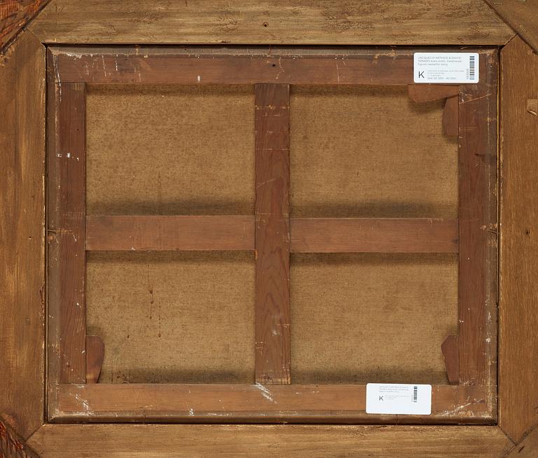 Jacques D'Arthois & David Teniers Tillskriven, Vandrande figurer nedanför borg.