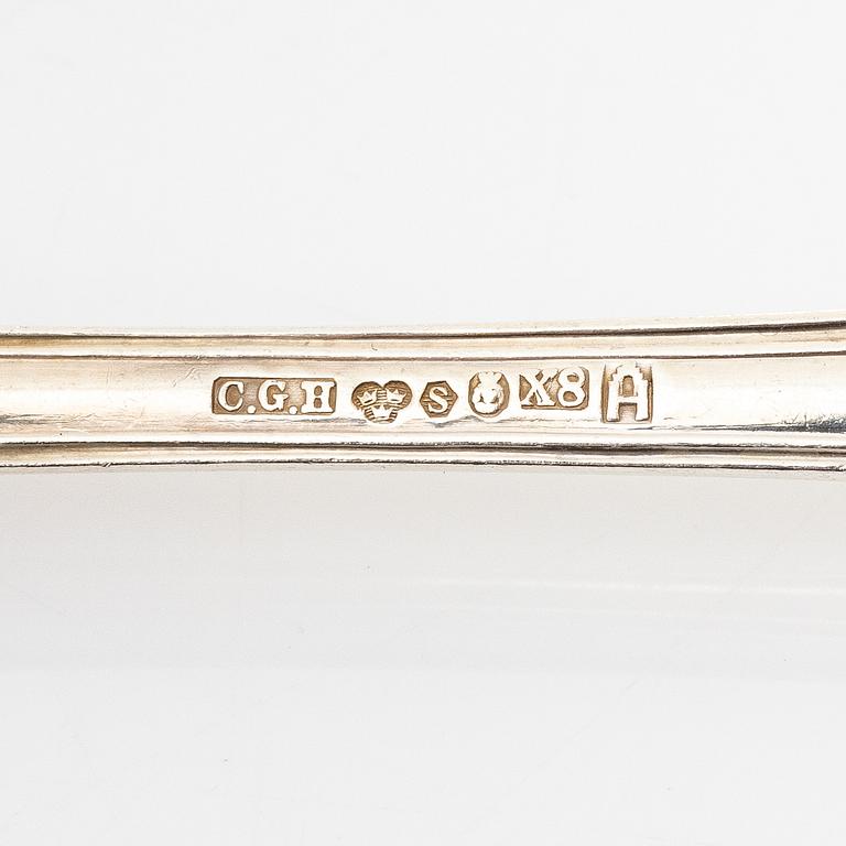 A 206-pieces Swedish silver cutlery set, model 'Olga', predominantly CG Hallberg, Stockholm, inclduing 1946.