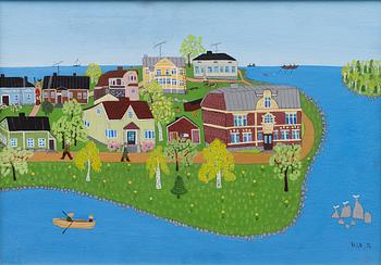 ILSE ACKERMANN, mixed media on board, signed and dated -76.