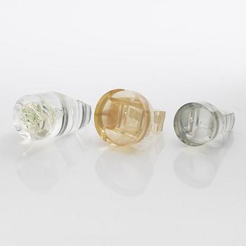 Siv Lagerström, three acrylic rings, 1970s.