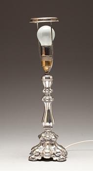BORDSLAMPA, nysilver. Barockstil. 1900-tal.