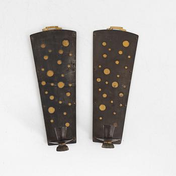 Wall sconces, a pair, bronze, Swedish Grace, 1920s.