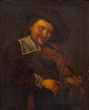Dutch school, 18th century, Violinist.