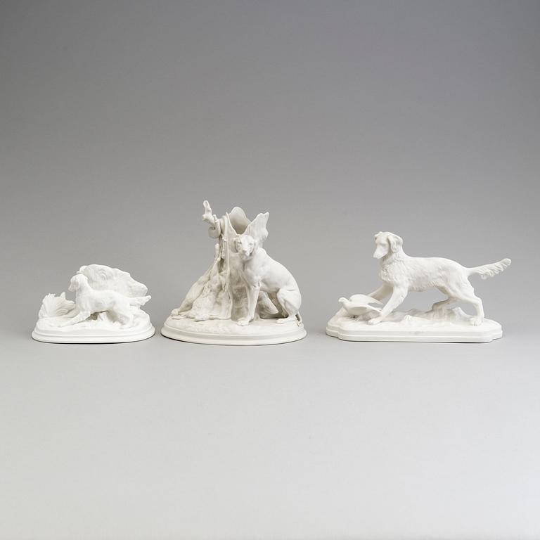 THREE PARIAN GROUPS, Gustafsberg, ca 1900.