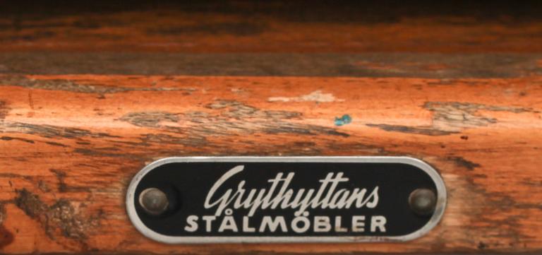 BORD samt 6 STOLAR, Grythyttan Stålmöbler. 1950-tal.