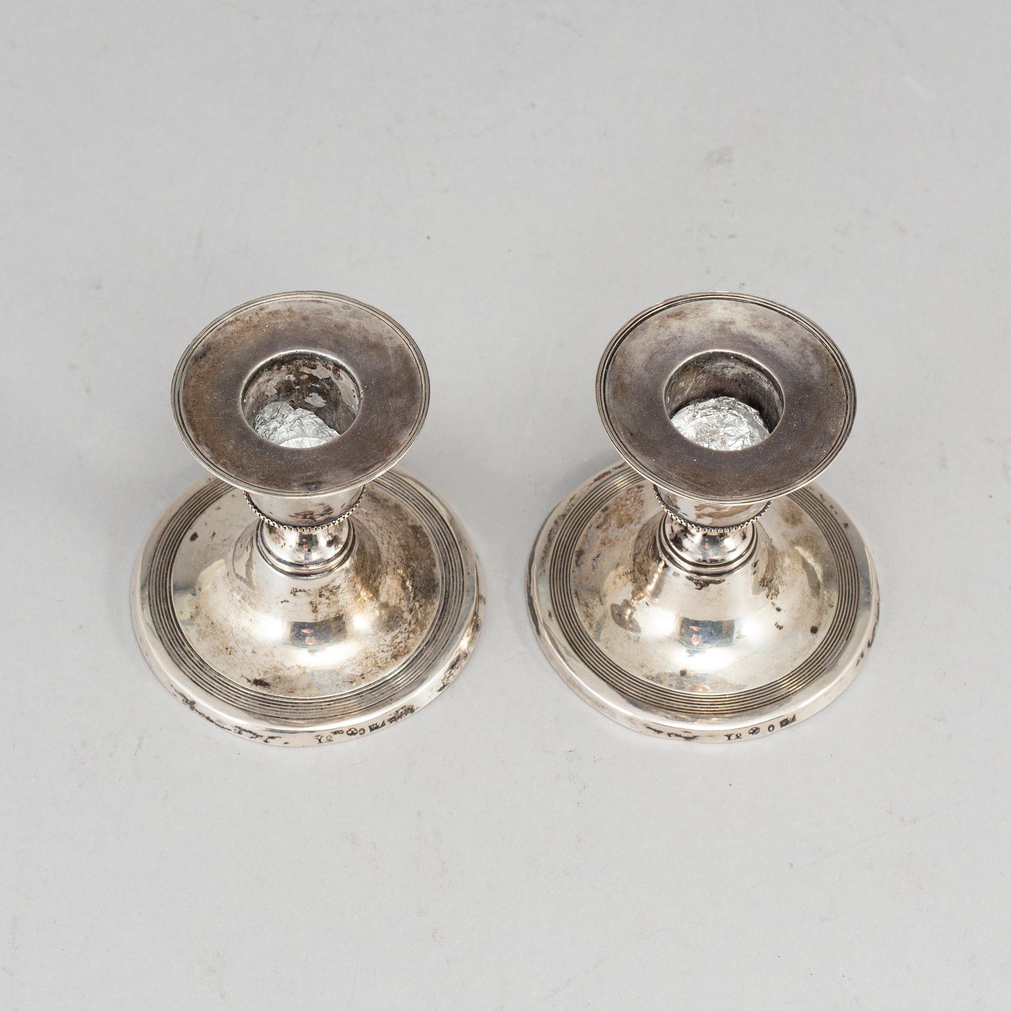 Pehr Zethelius, ljusstakar små, ett par, silver, Stockholm 1805.