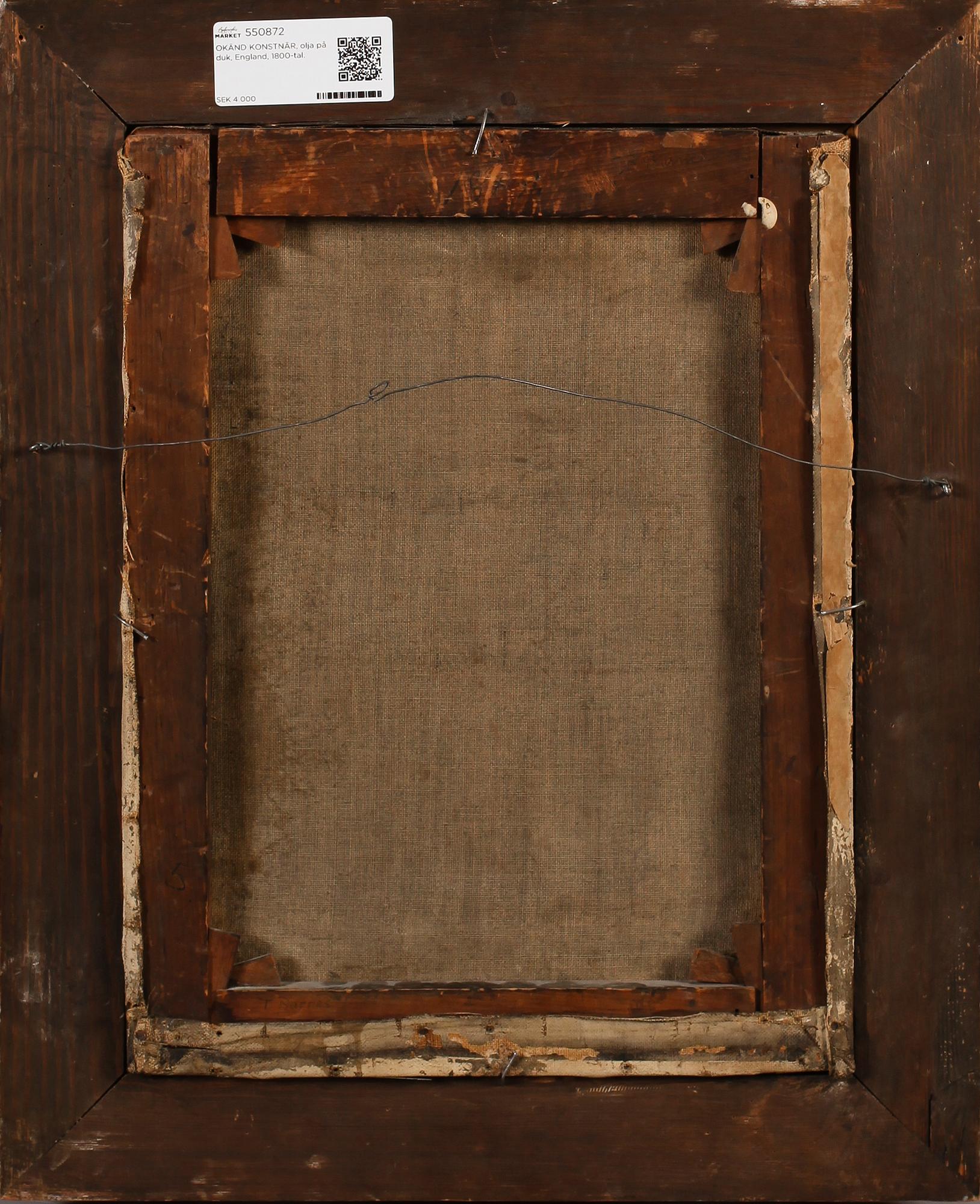 OKÄND KONSTNÄR, olja på duk, England, 1800-tal.