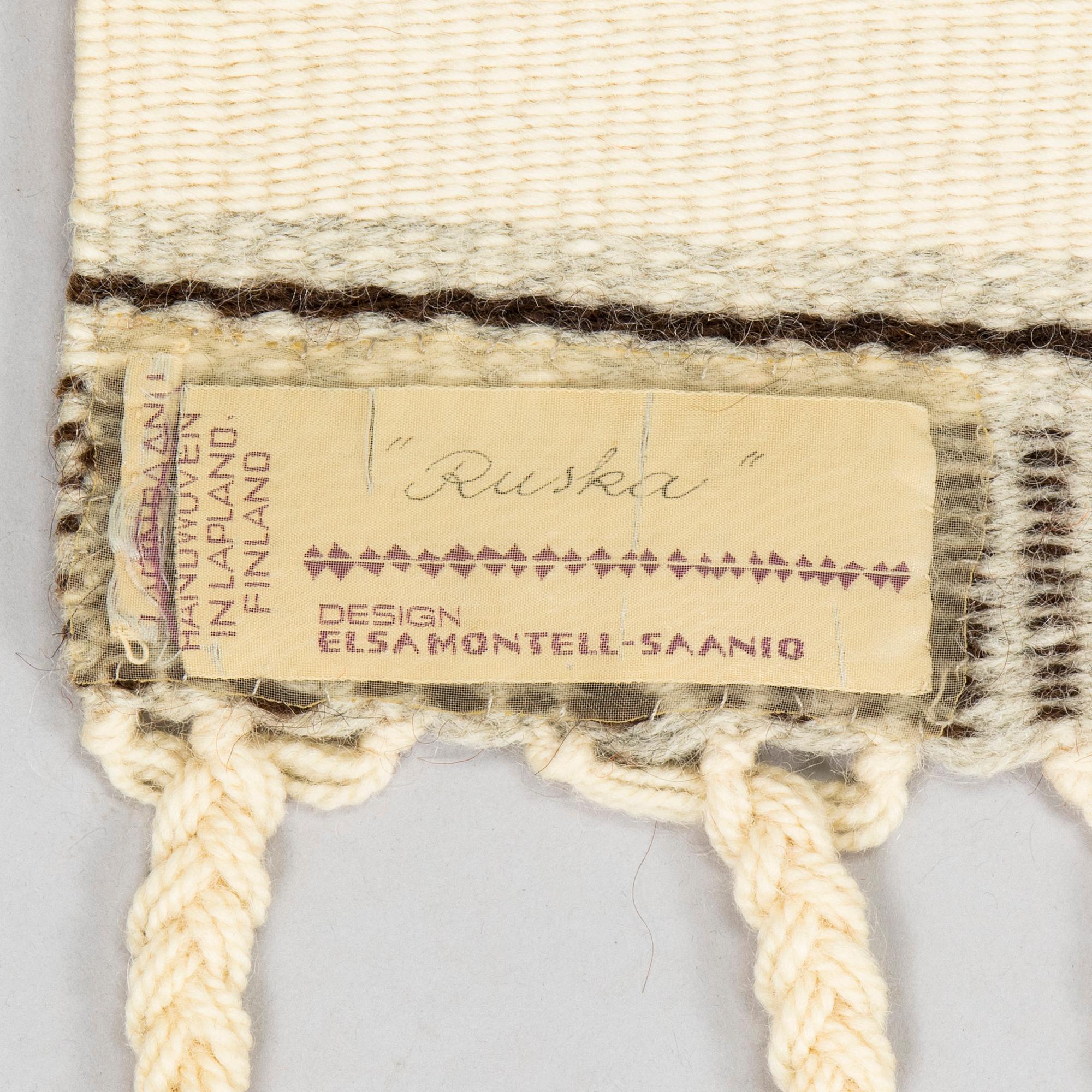 Elsa Montell-Saanio, a Raanu textile 'Autumn foliage' from Lapland. Circa 180 x 115 cm.