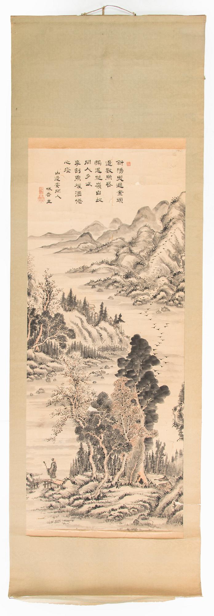 Rullmålning, oidentifeirad konstnär, Japan 1900-talets första hälft.