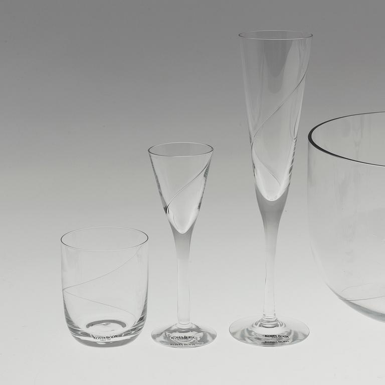 A 46 piece glass service "Line" designed by  Anna Ehrner from Kosta Boda.