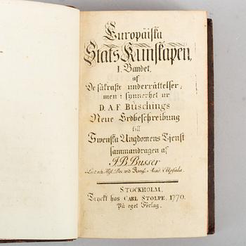 Historia, bl. a. med graverade myntplanscher, (2 vol.).