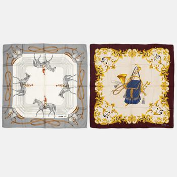 Céline, two silk scarves.