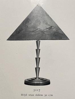 Sylvia Stave, attributed to, a rare table lamp model "5117", C.G. Hallberg, Stockholm, 1930s.