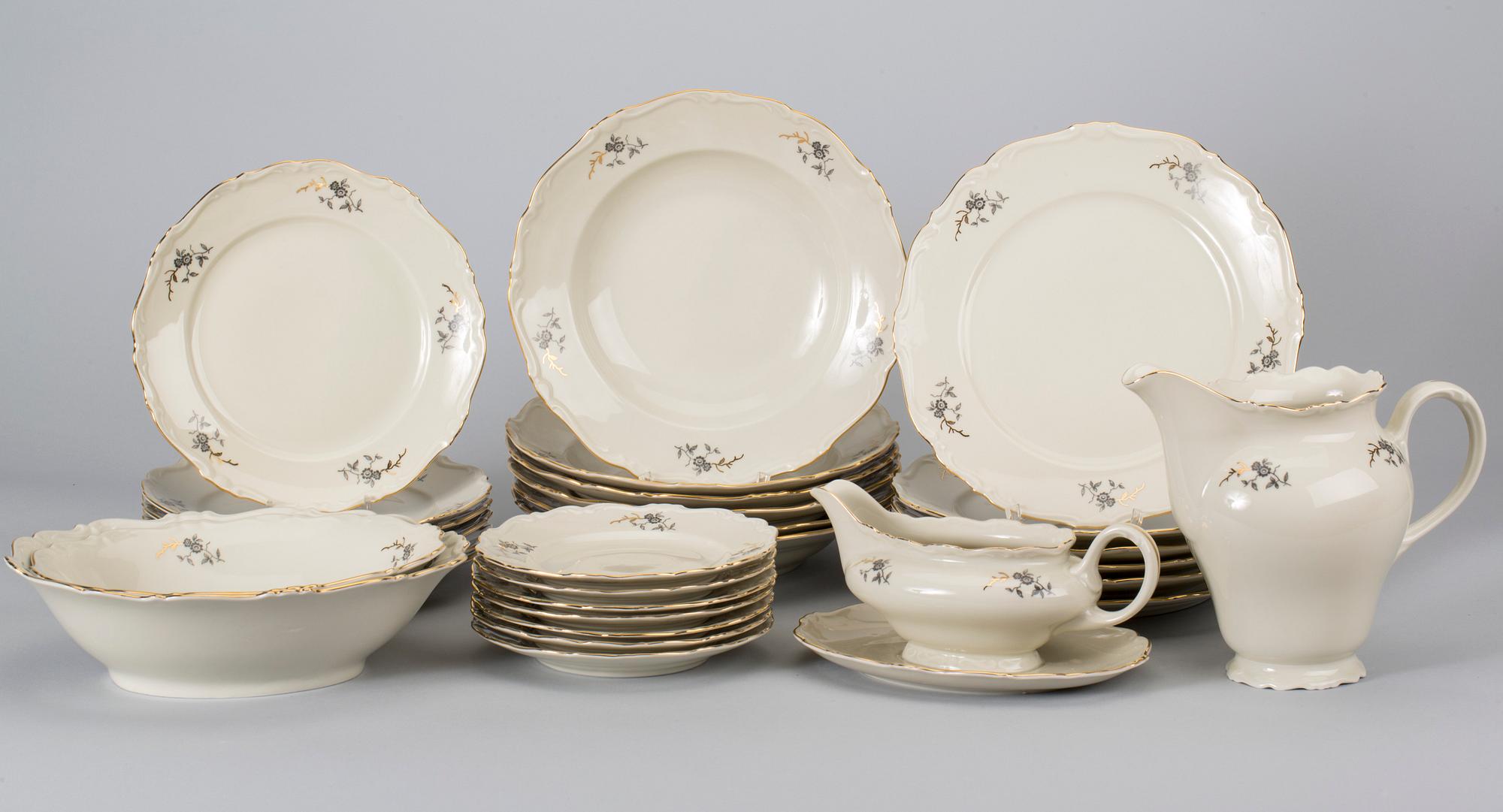 SERVIS, 58 dlr, porslin, Uppsala Ekeby, 1900-talets andra hälft.