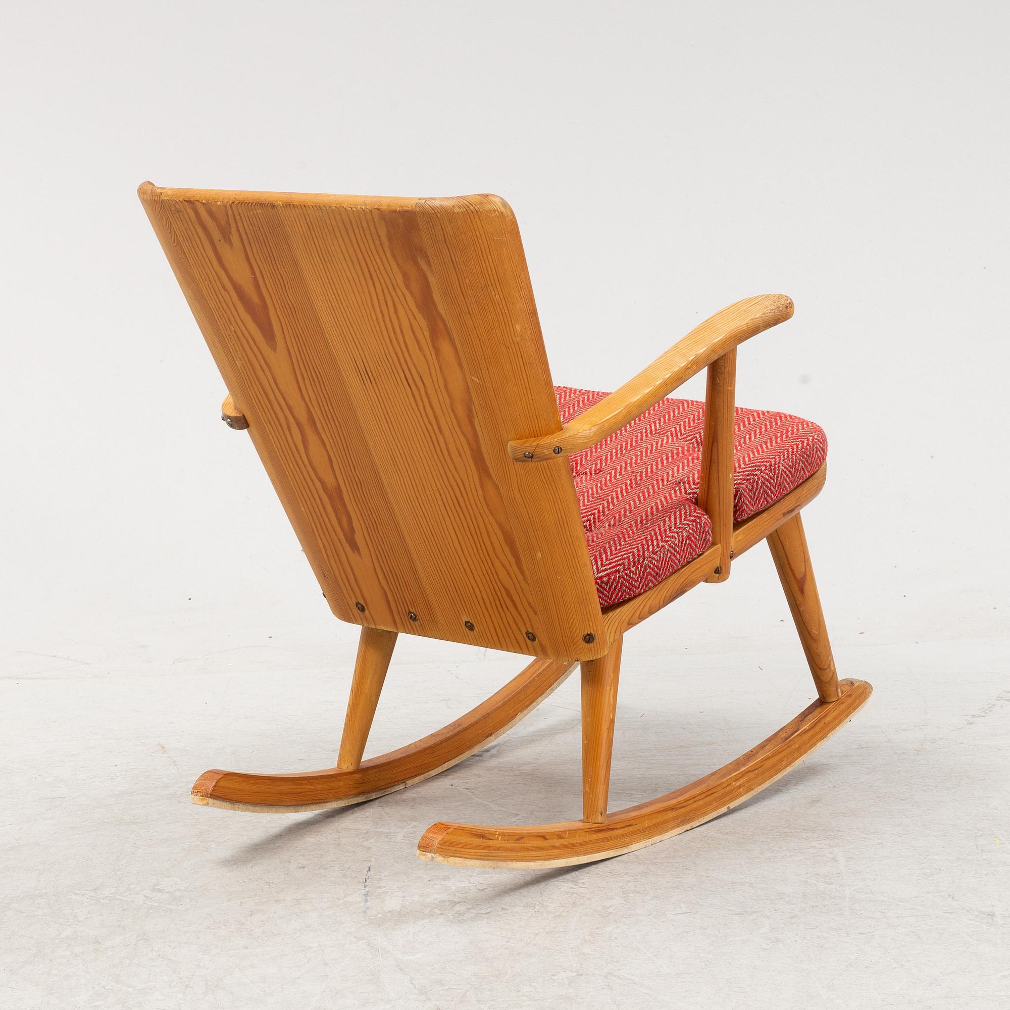 Göran Malmvall, a pine rocking chair, Svensk Fur, mid 20th Century.
