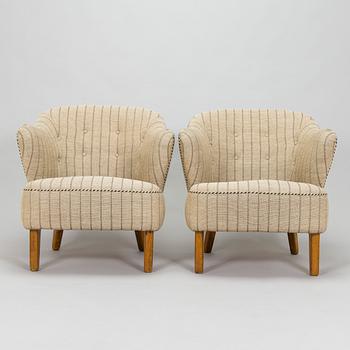 Flemming Lassen, fåtöljer, ett par, tillverkad av Asko 1952-1956.