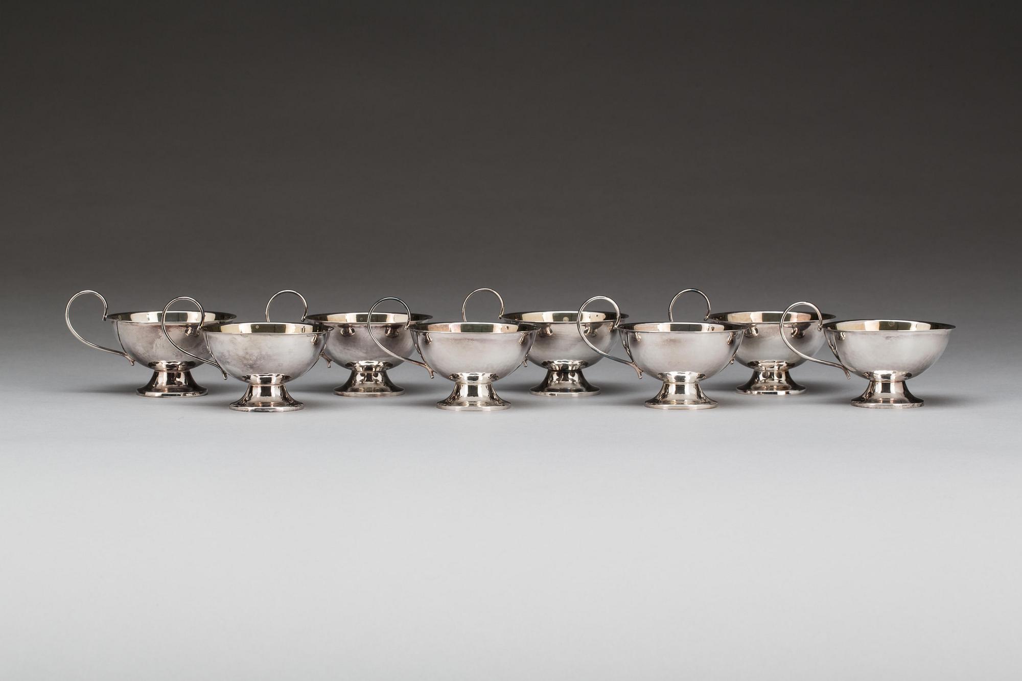 PUNCHKOPPAR, 8 st. Silver. CESON, Göteborg, 1970-tal.