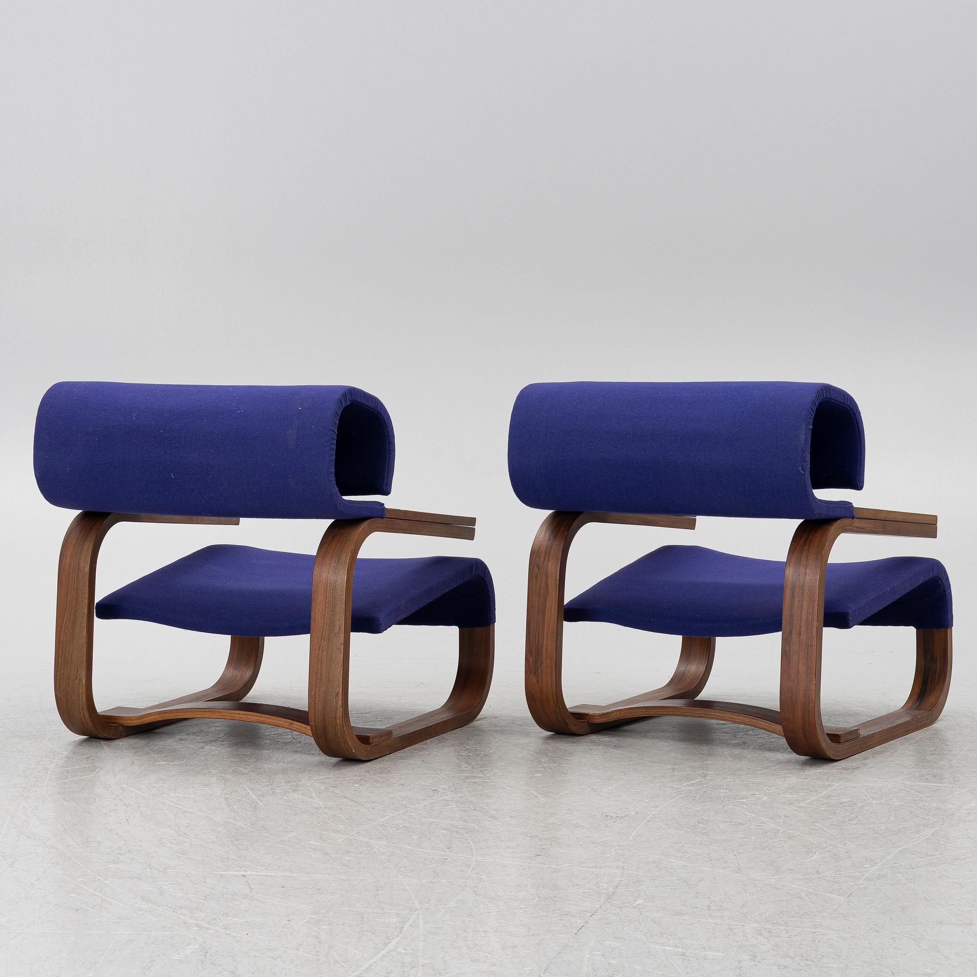 Jan Bocan, a pair of armchairs, Thonet, executed for the Czechoslovakian Embassy, Stockholm 1972.