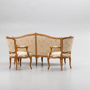 Salon suite, 4 pieces, Louis XV style, 20th century.