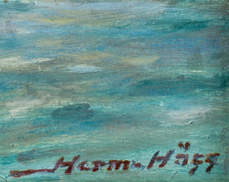 HERMAN HÄGG, olja på pannå, signerad.