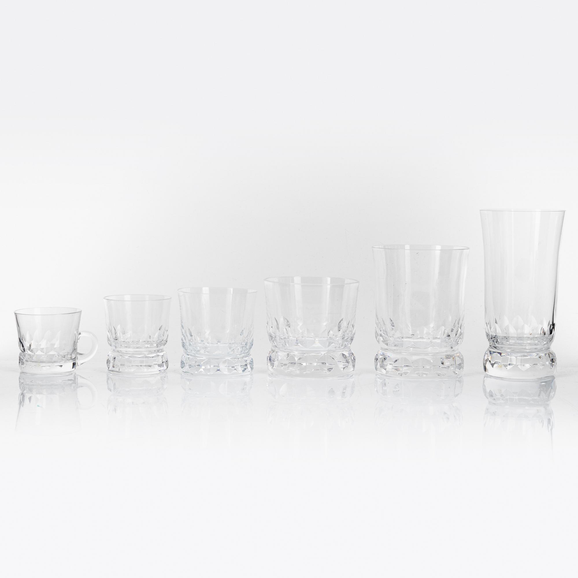 Göran Wärff, a 46-piece 'Prince' glass service, Kosta, Sweden.