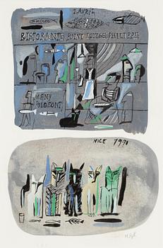 Madeleine Pyk, gouache, signerad och daterad Nice 1990.