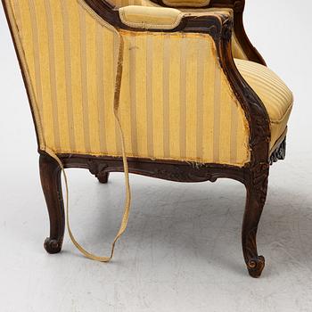 Bergèrer, ett par, rokokostil, 1900-talets först hälft.