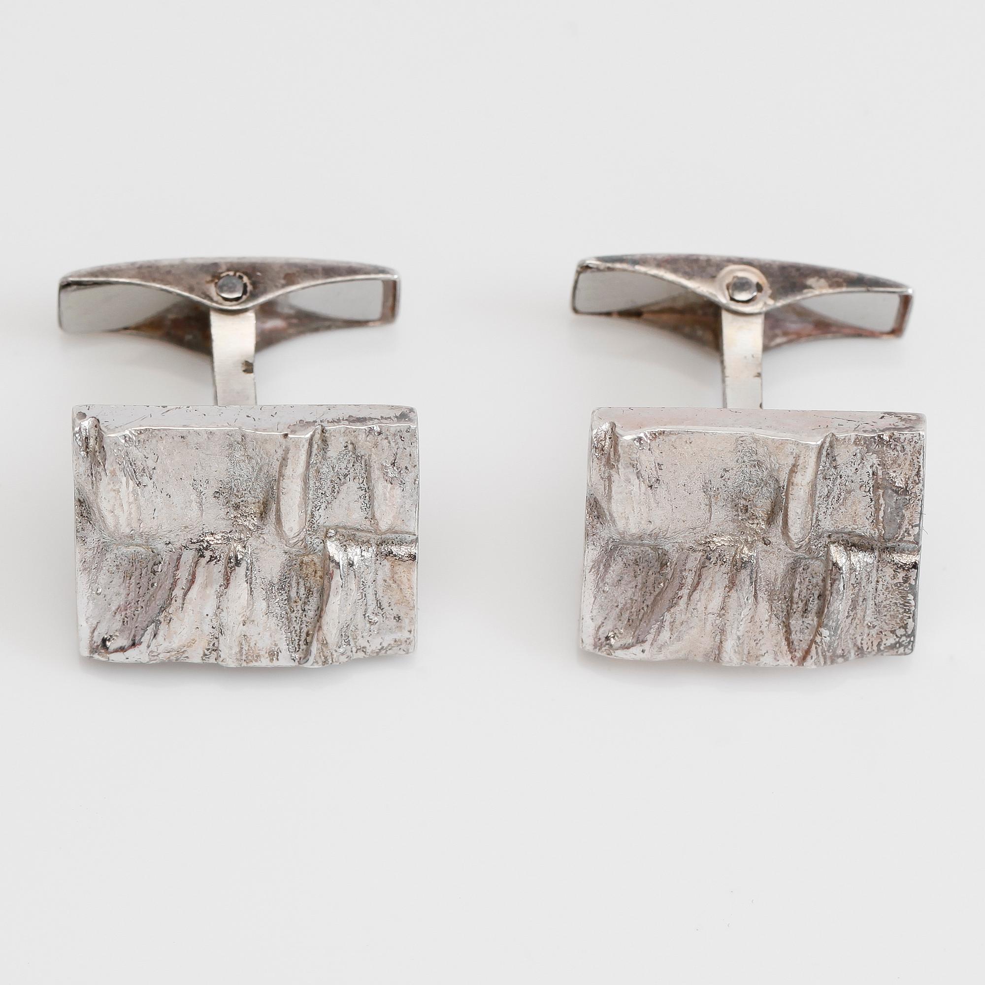 MANSCHETTKNAPPAR, 1 par, sterlingsilver, Sirokoru, Finland 1975.