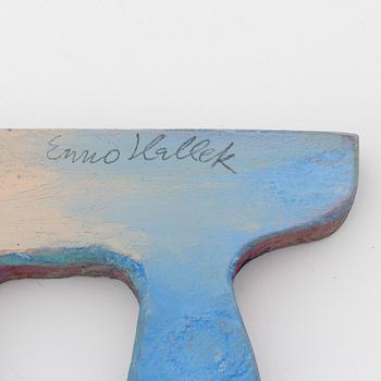 Enno Hallek, a wooden sculpture, signed.