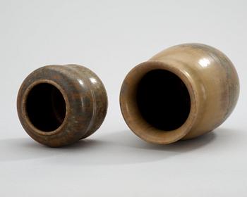 Two Patrick Nordström stoneware vases, Isle 1924 and Royal Copenhagen 1918.