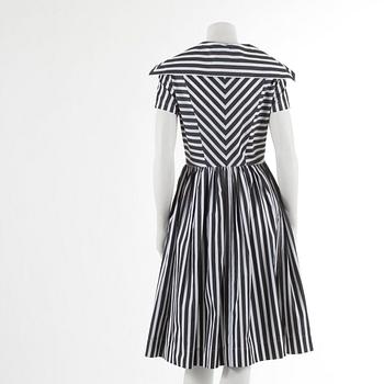 VIVIENNE WESTWOOD, a darkgrey stripe dress, size 42.