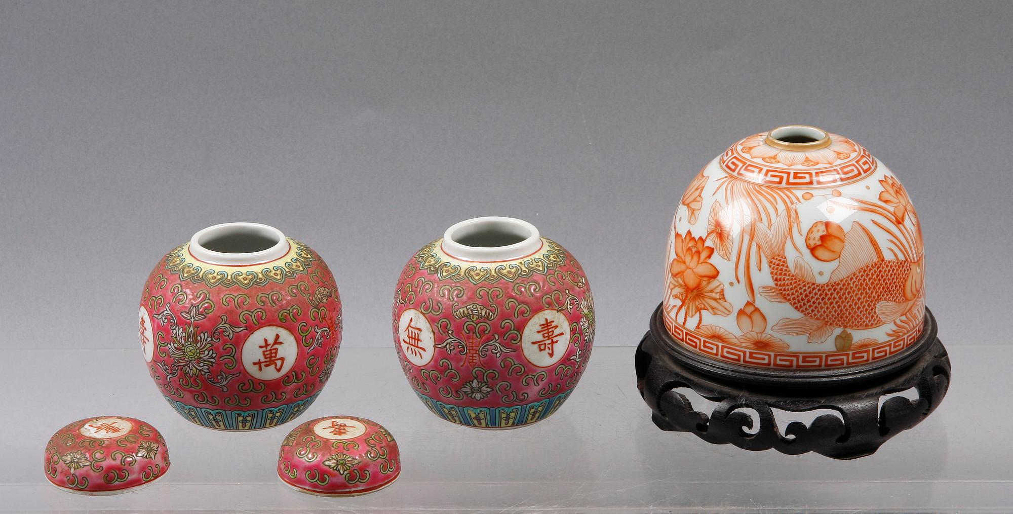 PARTI PORSLIN, 3 delar, Kina, 1900-tal.