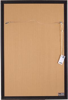 MARIE-LOUISE EKMAN, blandteknik/collage med gouache, hår etc. Stämpelsignerad M.L Ekman.