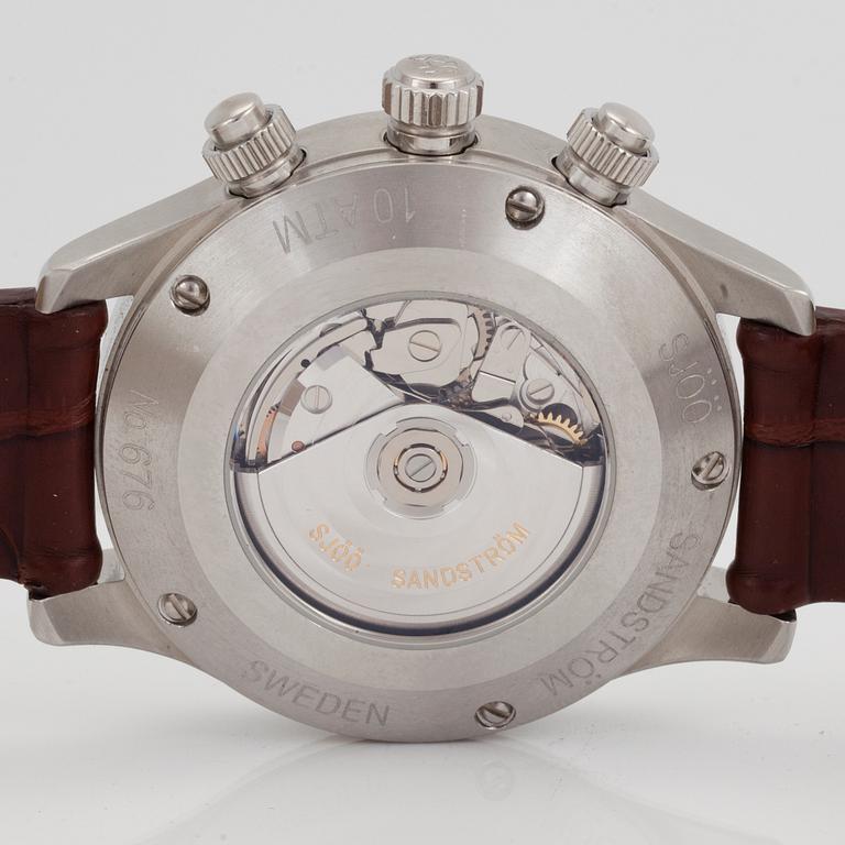 SJÖÖ SANDSTRÖM, Royal Steel Chronograph, wristwatch, 42 mm,