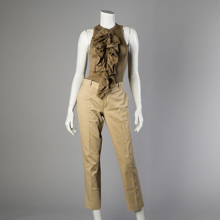 Trousers and and two tops by Ralph Lauren.