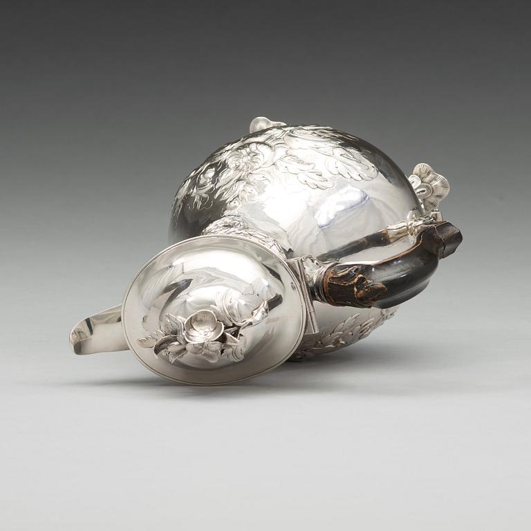 A Swedish 18th century silver coffee-pot, mark of Erik Malm, Malmö 1780.