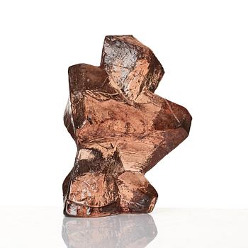 Edvin Öhrström, two cast glass sculptures, Lindshammar glassworks, one dated 1986.