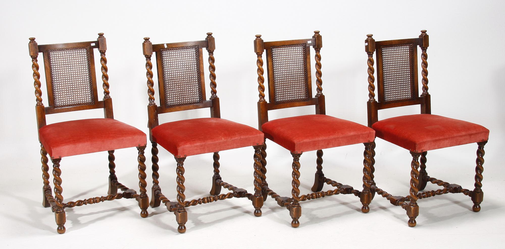 MATSALSGRUPP, 6 delar, barockstil, en del brickmärkt NK. 1900-talets första hälft.