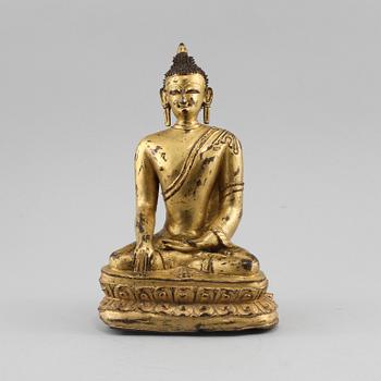 SKULPTUR, förgylld brons, orientalisk, 1900-tal.