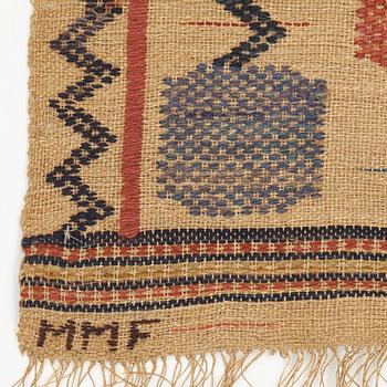 Märta Måås-Fjetterström, A TEXTILE, "Skaftblomman", flat weave, ca 192 x 76 cm, signed MMF.
