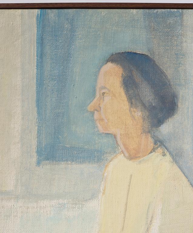 Vera Frisén, olja på uppfodrad duk, signerad.