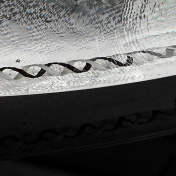 A GLASS SCULPTURE, boat, Bertil Vallien, Kosta Boda.