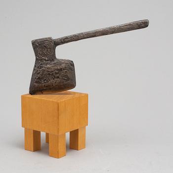 RUNE HANNÄS, a signed bronze and wood sculpture.