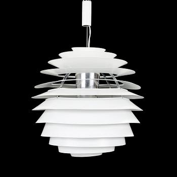 TAKLAMPA "PH Globe/ Louvre /Kuglen". Poul Henningsen för Louis Poulsen, Danmark. Modellen formgiven 1958. Höjd ca 60 cm.