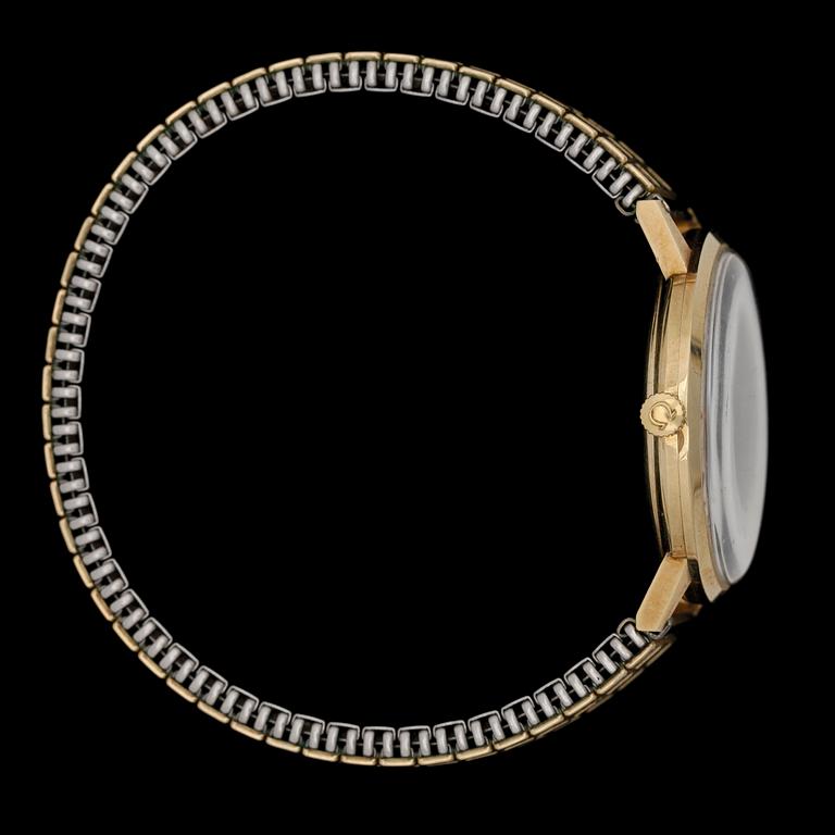 ARMBANDSUR, herr, guld på stål, Omega.