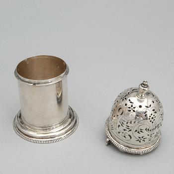 A Swedish sugar-caster, marks of Abraham Wirgman, Göteborg 1711.