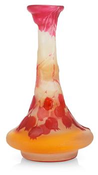 1077. An art nouveau Emile Gallé cameo glass vase, Nancy, France.