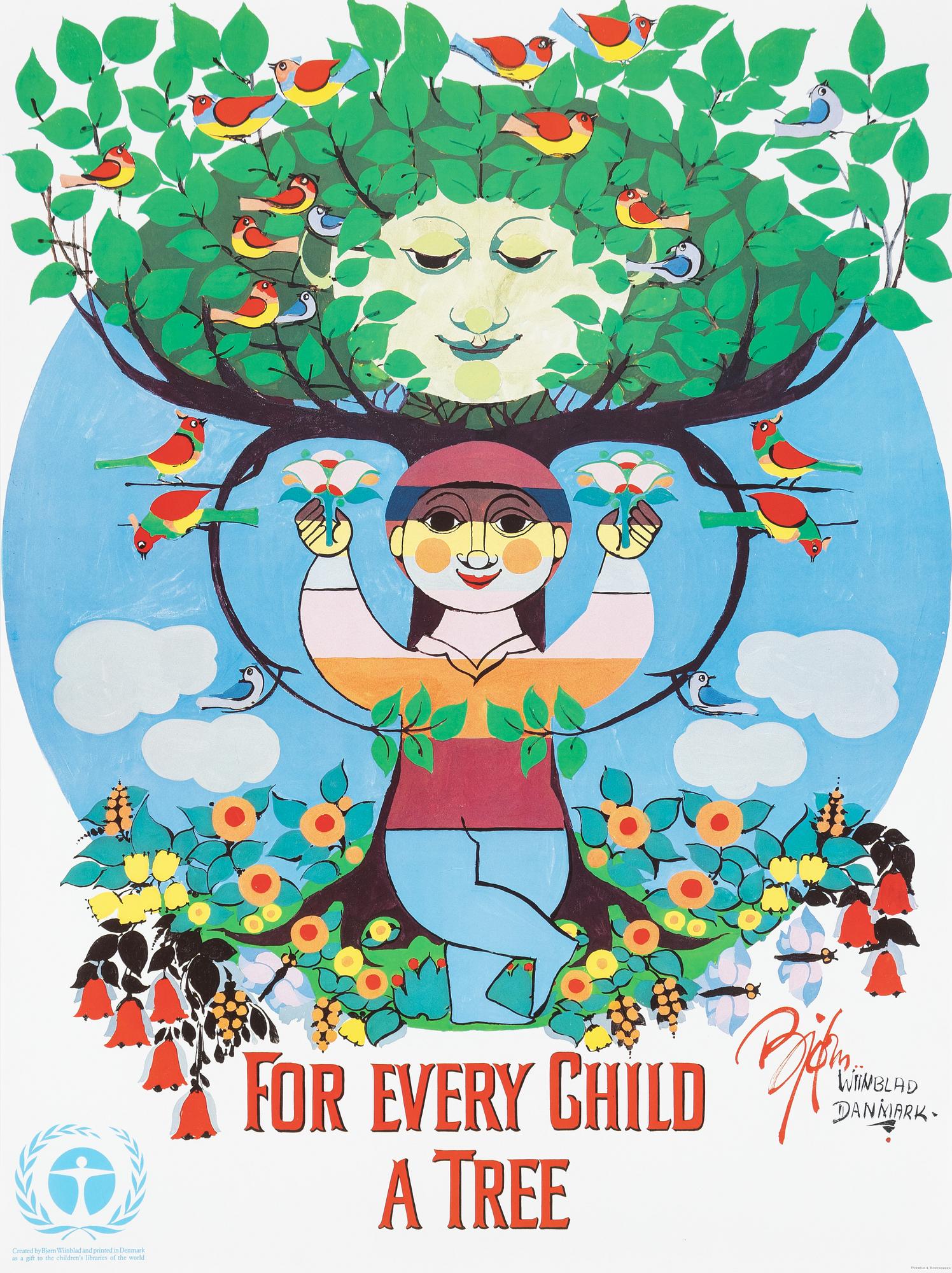 Björn Wiinblad, 'For every child a tree'.
