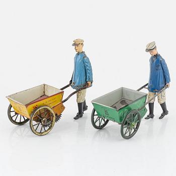 Lehmann, two 'Tap Tap' tin toys, Germany early 20th century.