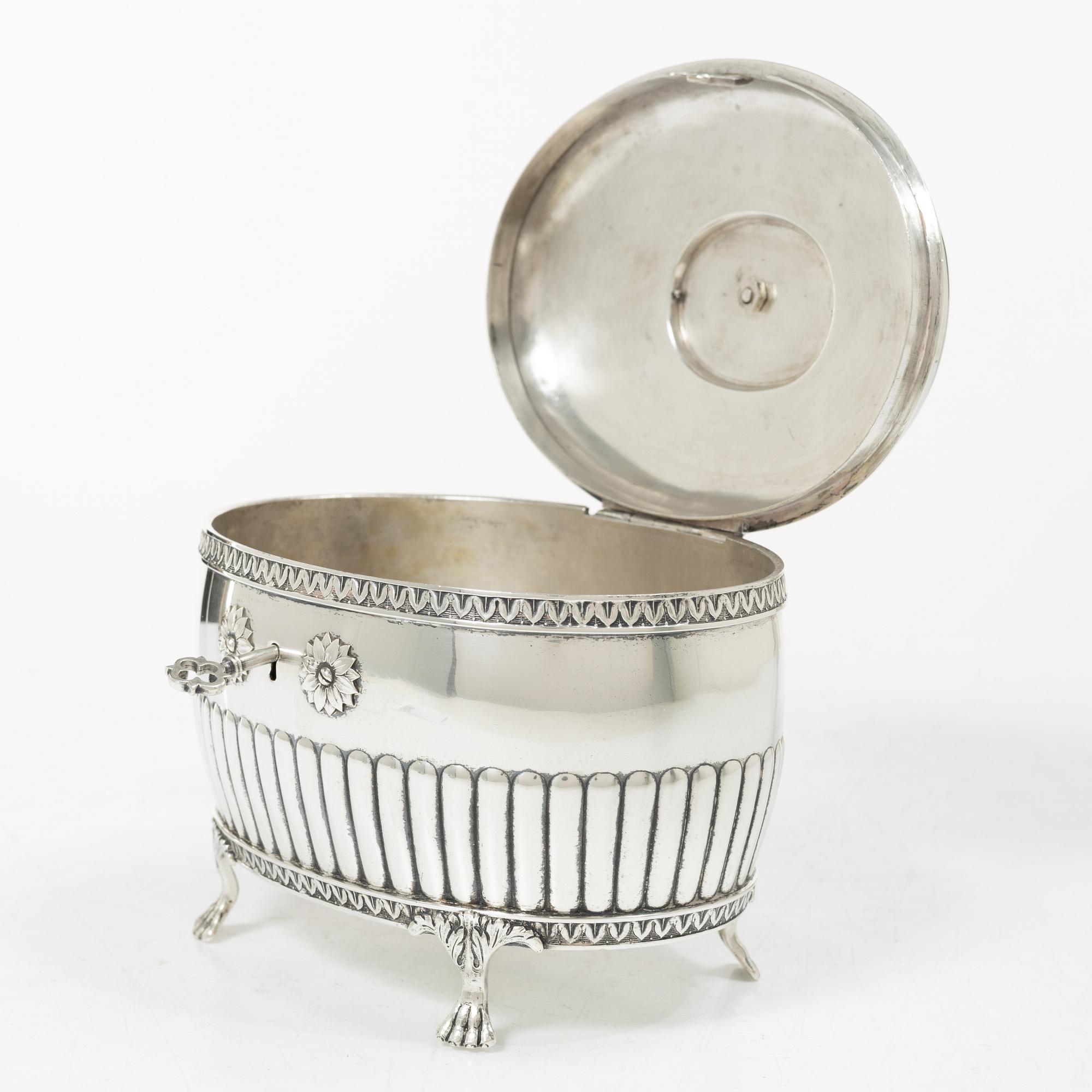 Guldsmedsaktiebolaget (GAB), Sugar bowl, silver, Gustavian style, Stockholm 1903.